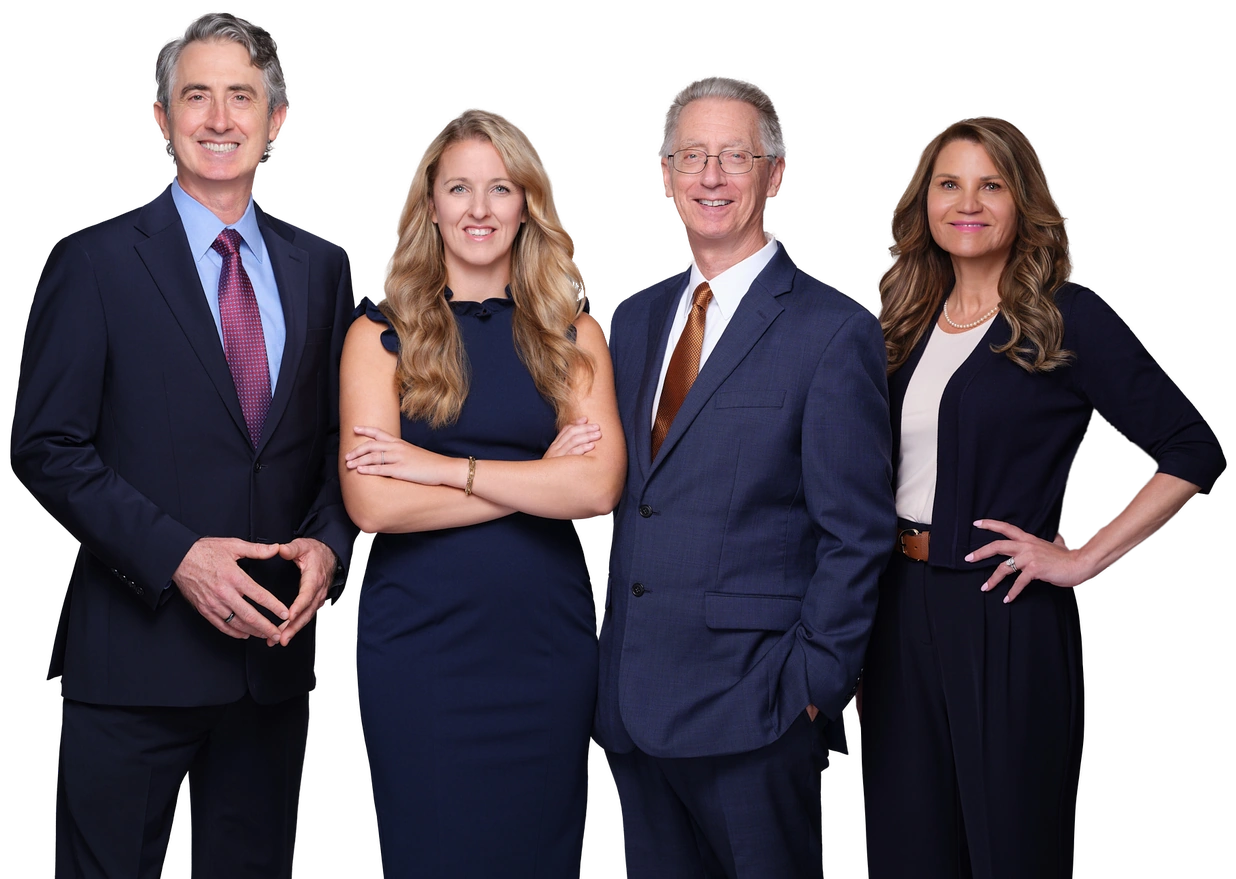 The attorneys of Enos Family Law - Paul Enos, Catherine Enos Healy, Greg Enos, and Shandon Tonry